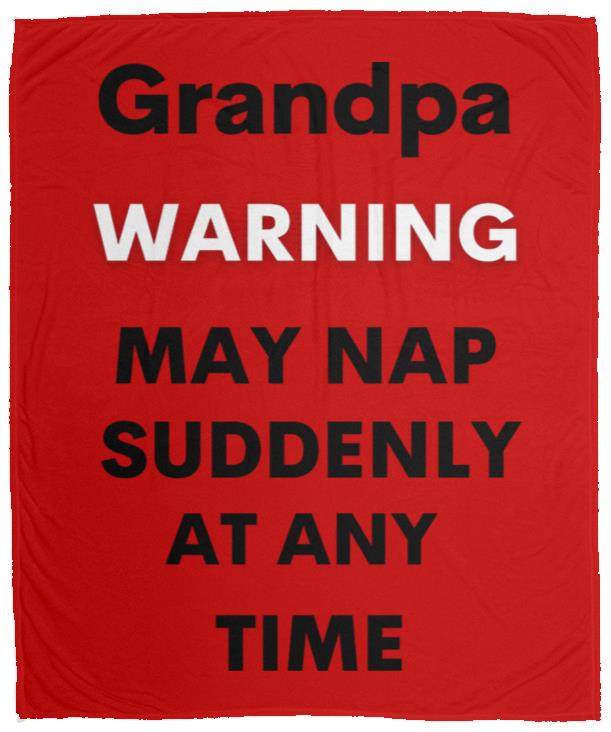 Grandpa naps black VPM Cozy Plush Fleece Blanket - 50x60