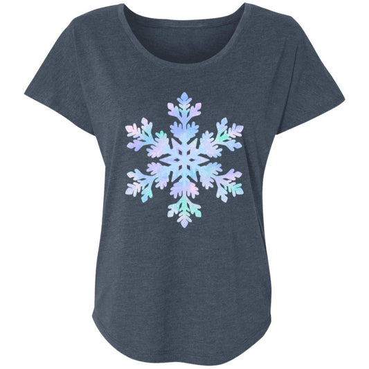 Snowflake blue and purple -- Ladies' Triblend Dolman Sleeve