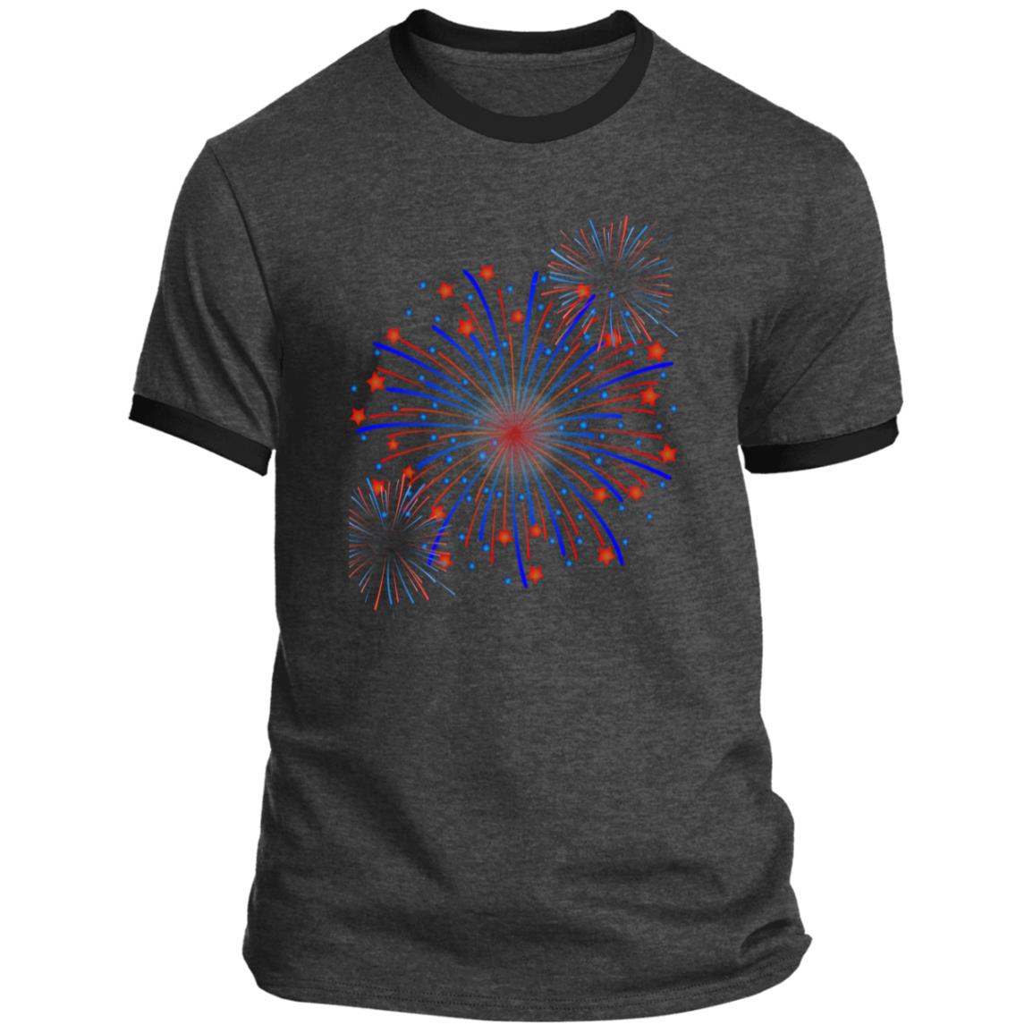 4th of July Fireworks (1) CLOSEOUT - -Ringer Tee