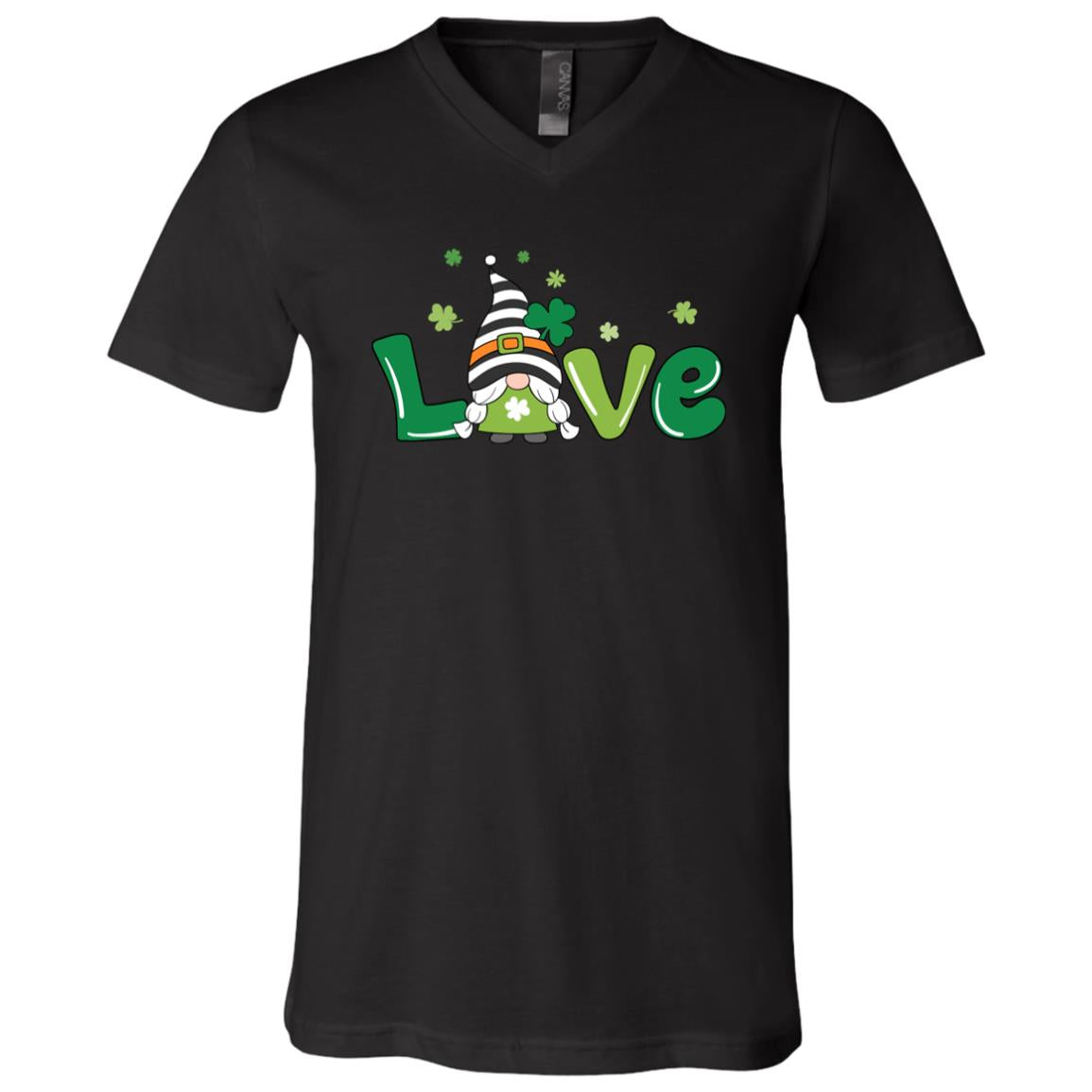 clover love gnome 3005 Unisex Jersey SS V-Neck T-Shirt