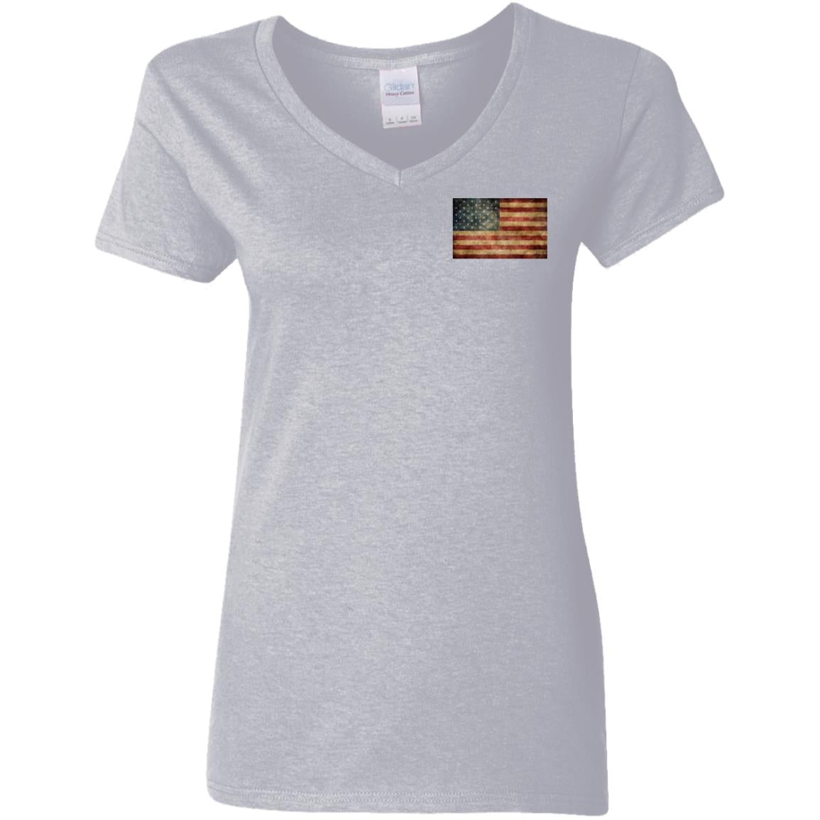 American Flag -- Ladies' V-Neck T-Shirt