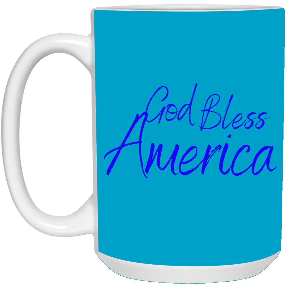 God bless America blue 21504 15 oz. White Mug