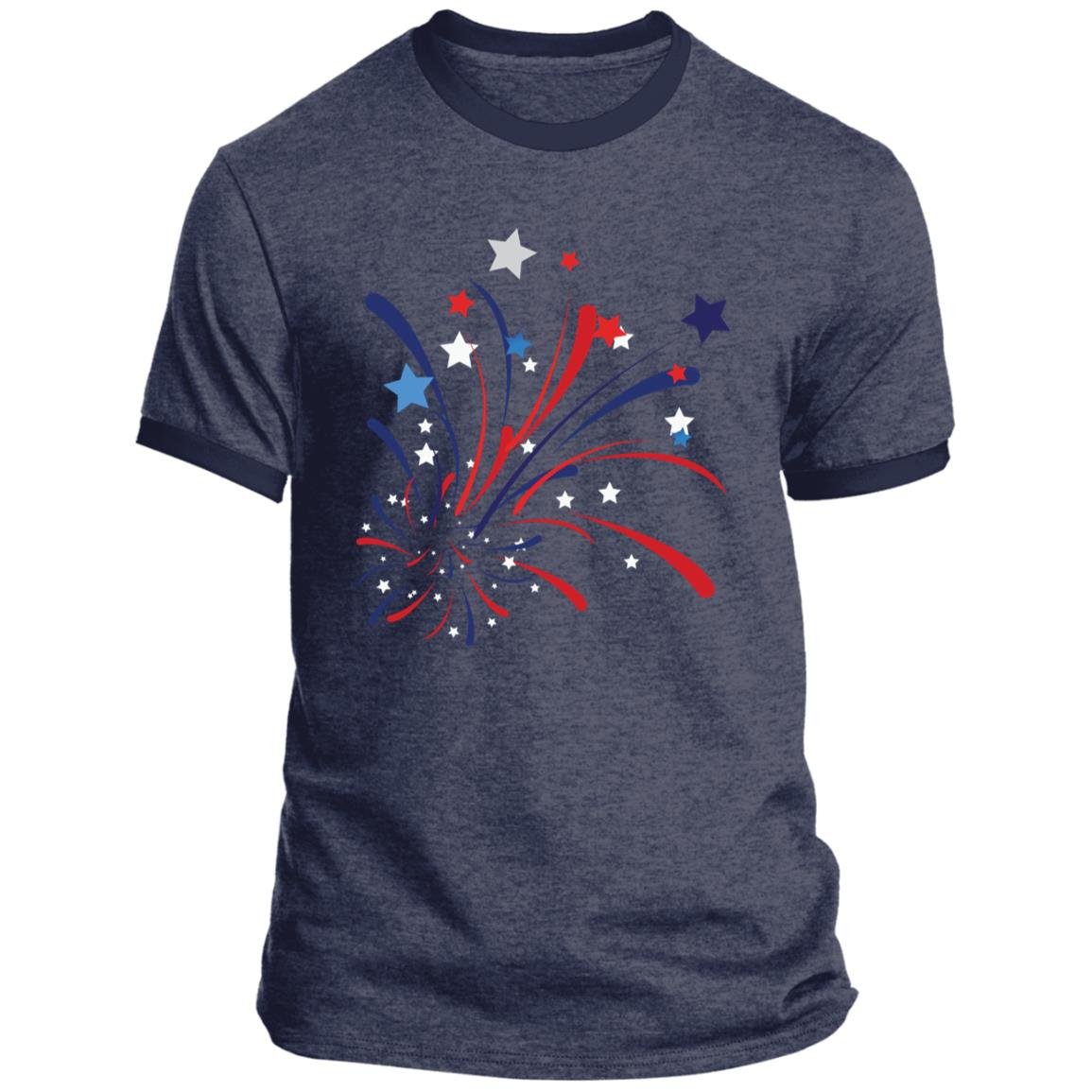 4th of July Firework -- CLOSEOUT -- Ringer Tee