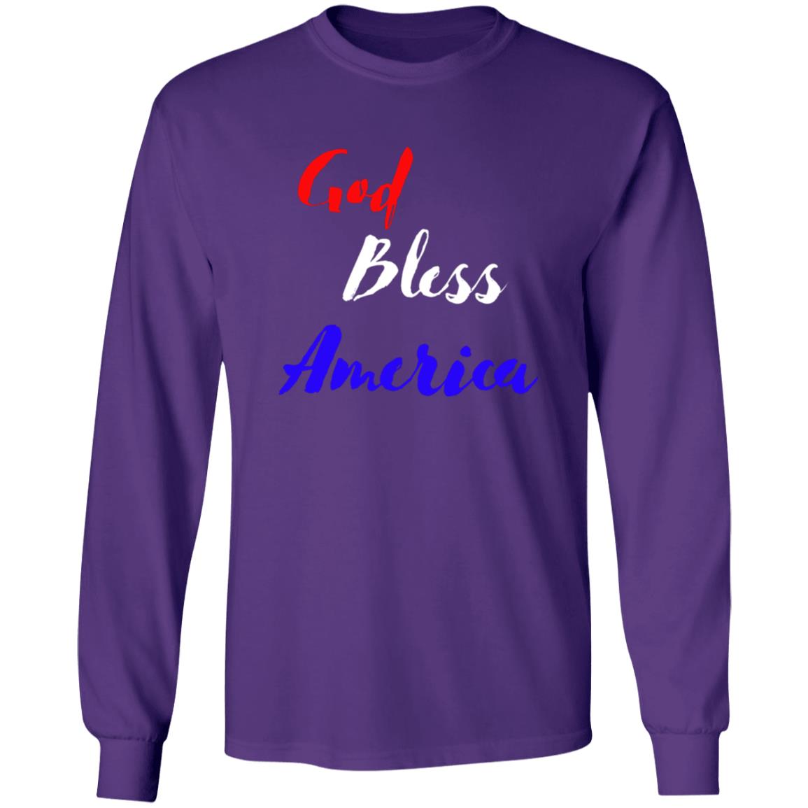 God bless America red white blue CLOSEOUT - G240 LS Ultra Cotton T-Shirt