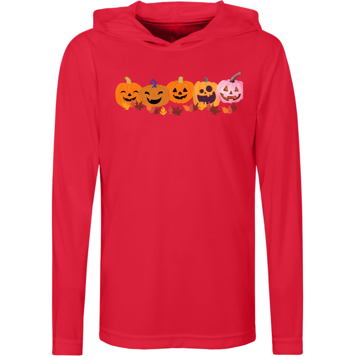 Jack 0 Lanterns in a Row -- Kids Zone Hooded Tee