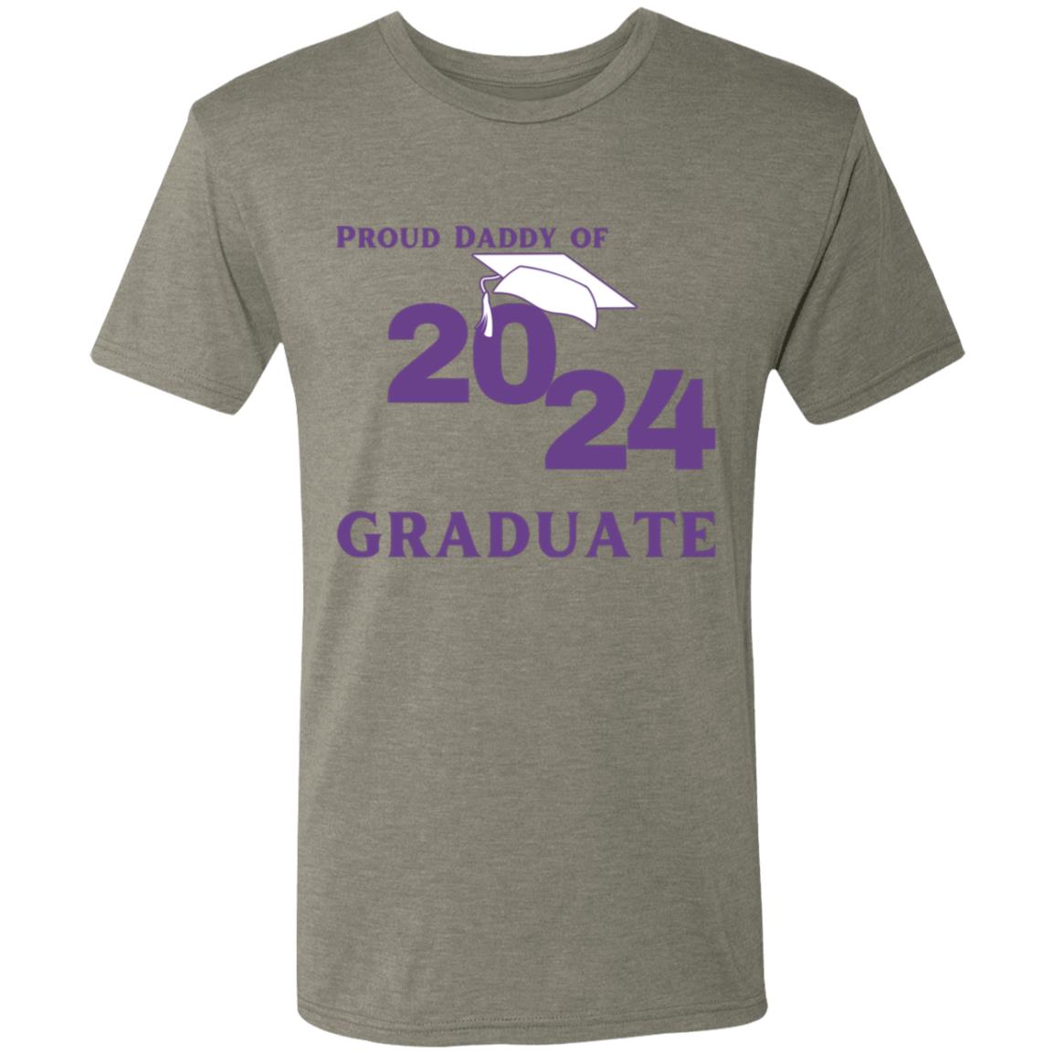 Proud Daddy -- 2024 Graduate -- Men's Triblend T-Shirt