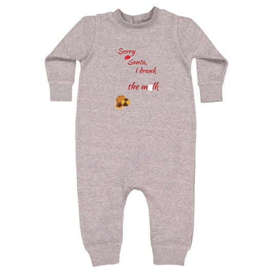 Sorry Santa, I drank the milk 4447 Rabbit Skins Infant Fleece One-Piece Bodysuit