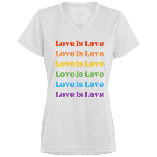 Love Is Love -- Ladies’ Moisture-Wicking V-Neck Tee