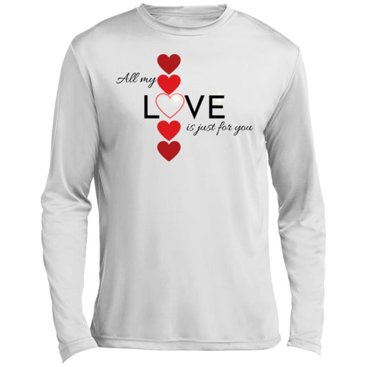 Elegant red hearts no background black t-shirt CLOSEOUT - ST350LS Men’s Long Sleeve Performance Tee