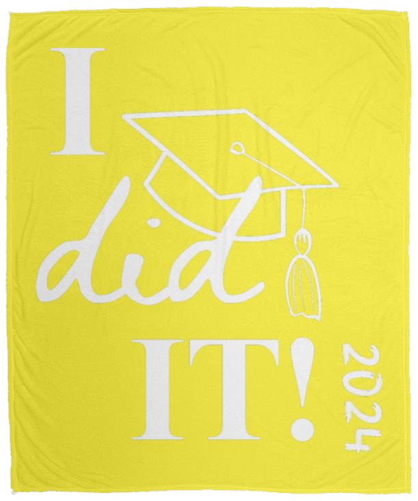 Graduation I did it 2024 VPM Cozy Plush Fleece Blanket - 50x60