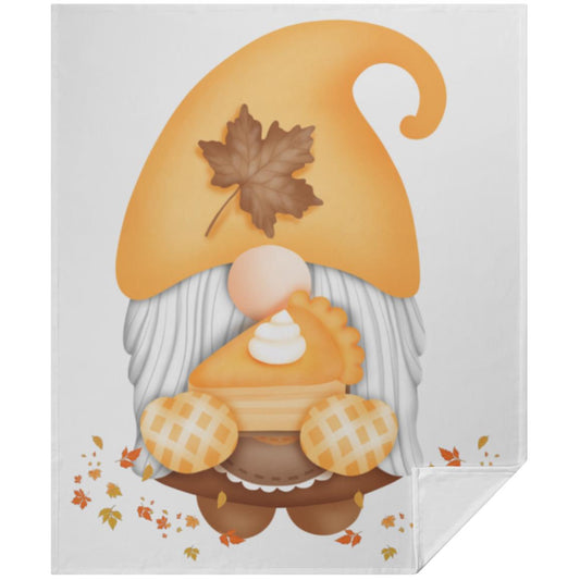 Gnome Pumpkin Pie -- Twin Velvet Blanket 50x60