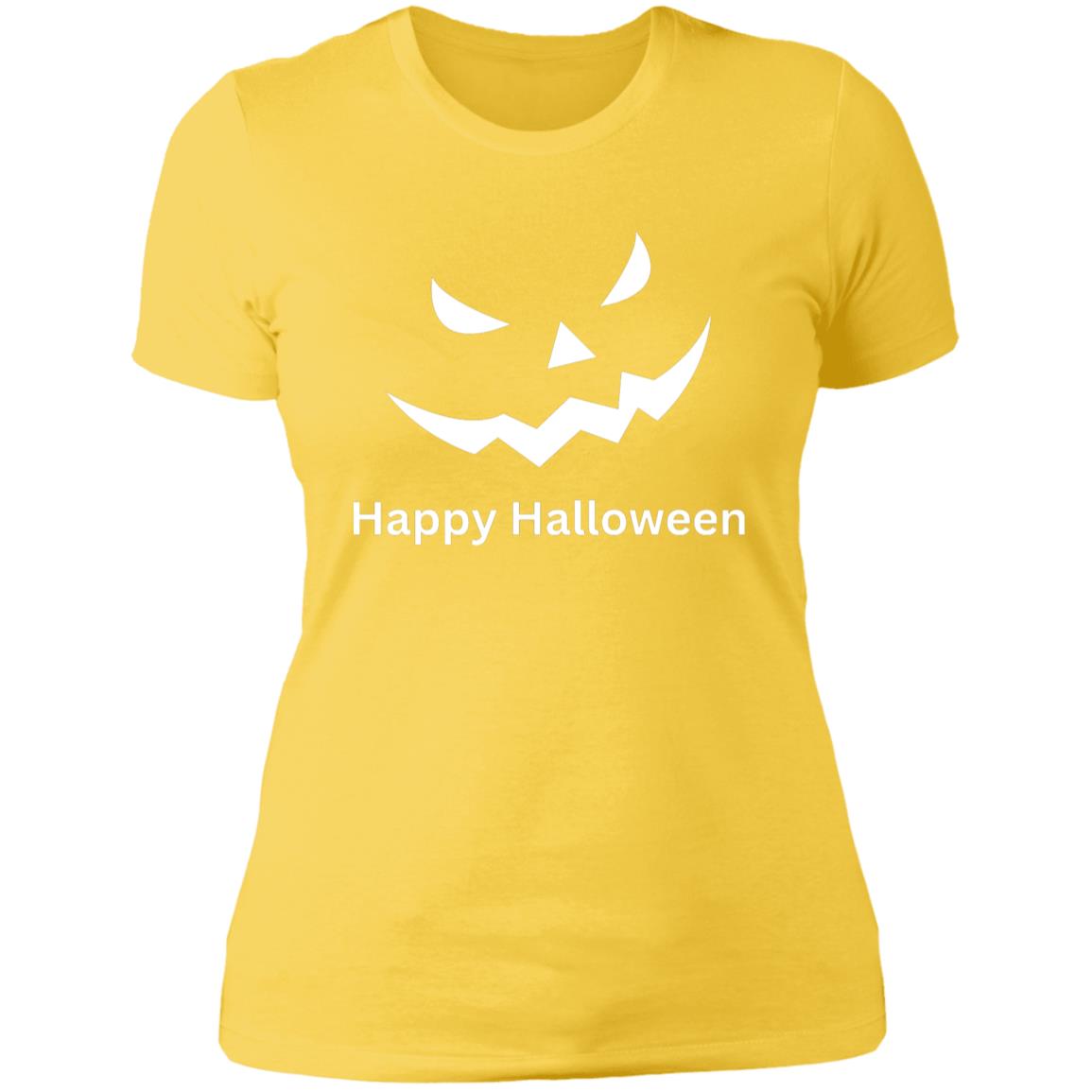 Scary Black Jack o' Lantern -- Ladies' Boyfriend T-Shirt