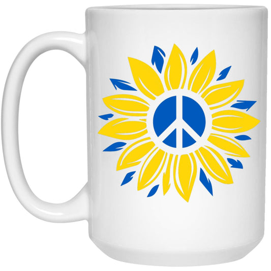 Peace flower t-shirt 21504 15 oz. White Mug