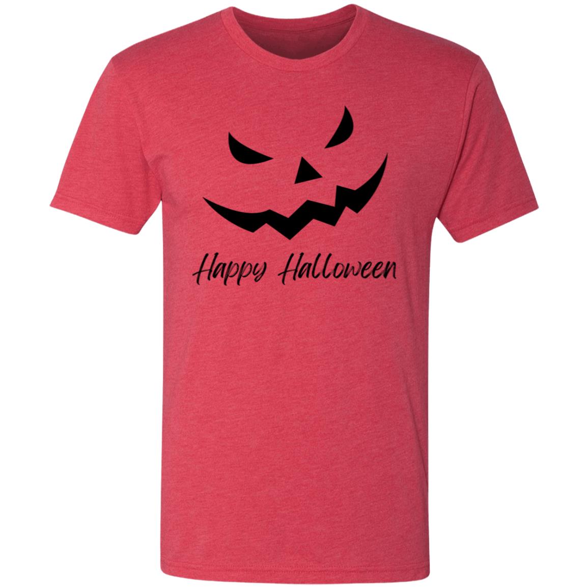 Scary Jack O Lantern Face --  Men's Triblend T-Shirt