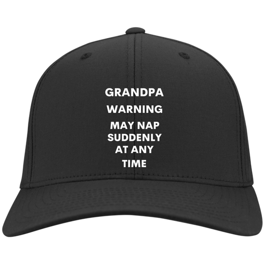 Grandpa naps white C813 Embroidered Flex Fit Twill Baseball Cap