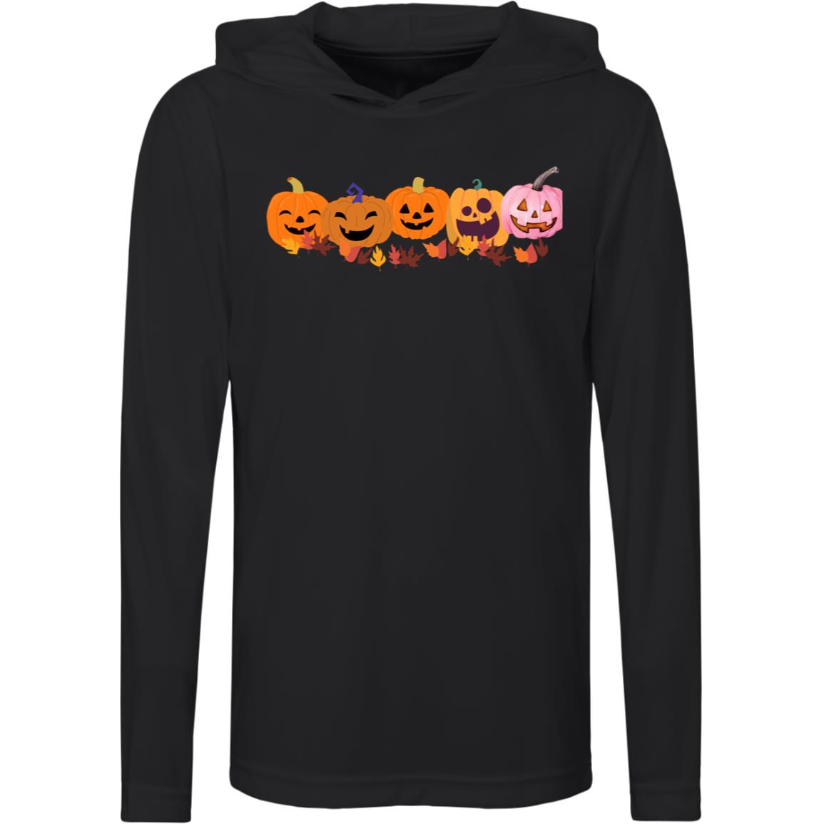 Jack 0 Lanterns in a Row -- Kids Zone Hooded Tee