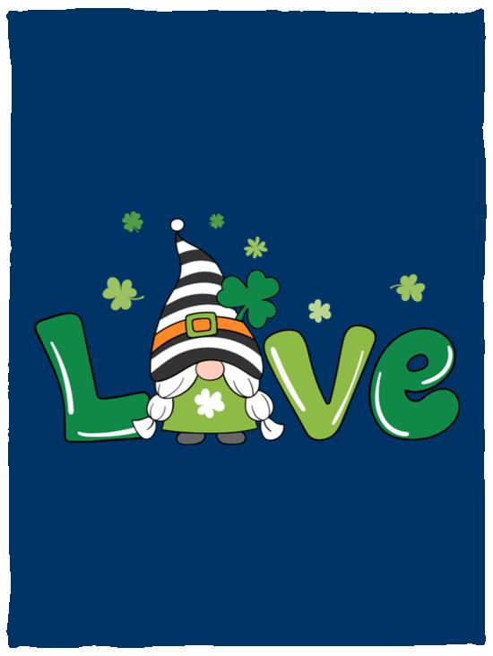 clover love gnome VPS Cozy Plush Fleece Blanket - 30x40