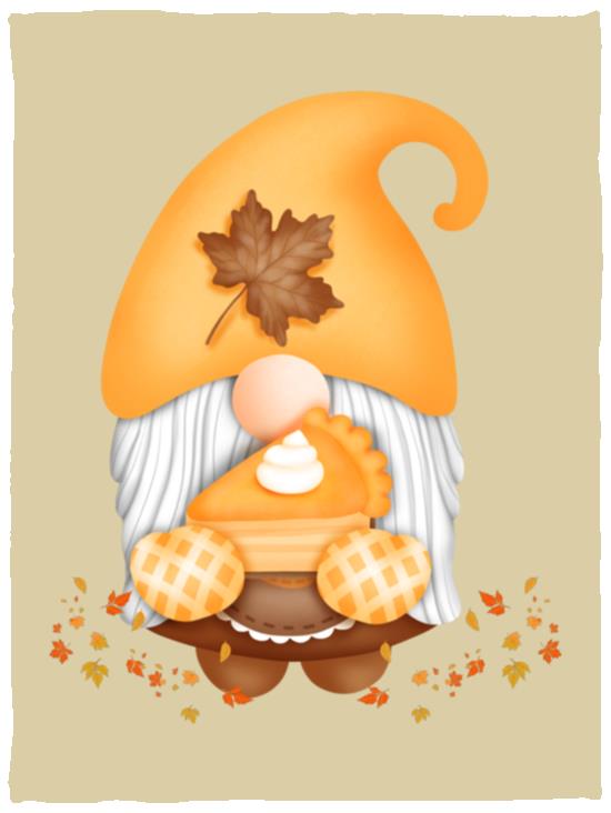 Gnome Pumpkin Pie VPS Cozy Plush Fleece Blanket - 30x40