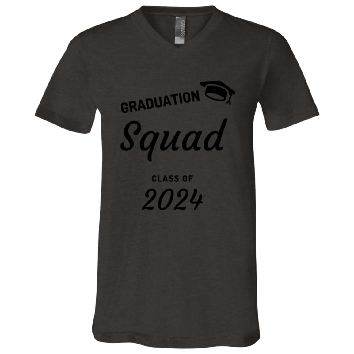 Grad Squad 2024 Black 3005 Unisex Jersey SS V-Neck T-Shirt