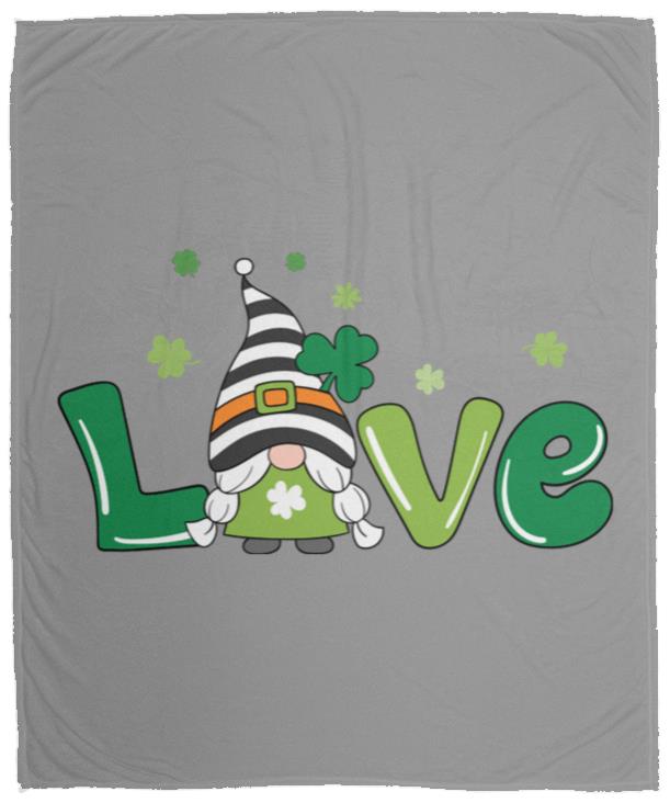 clover love gnome VPM Cozy Plush Fleece Blanket - 50x60