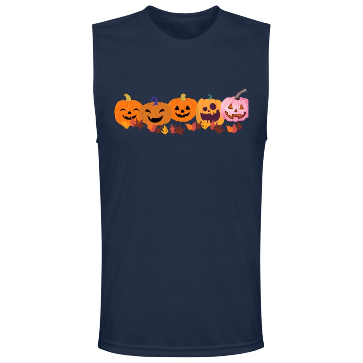 Jack 0 Lanterns in a Row -- Men's Zone Muscle Tee