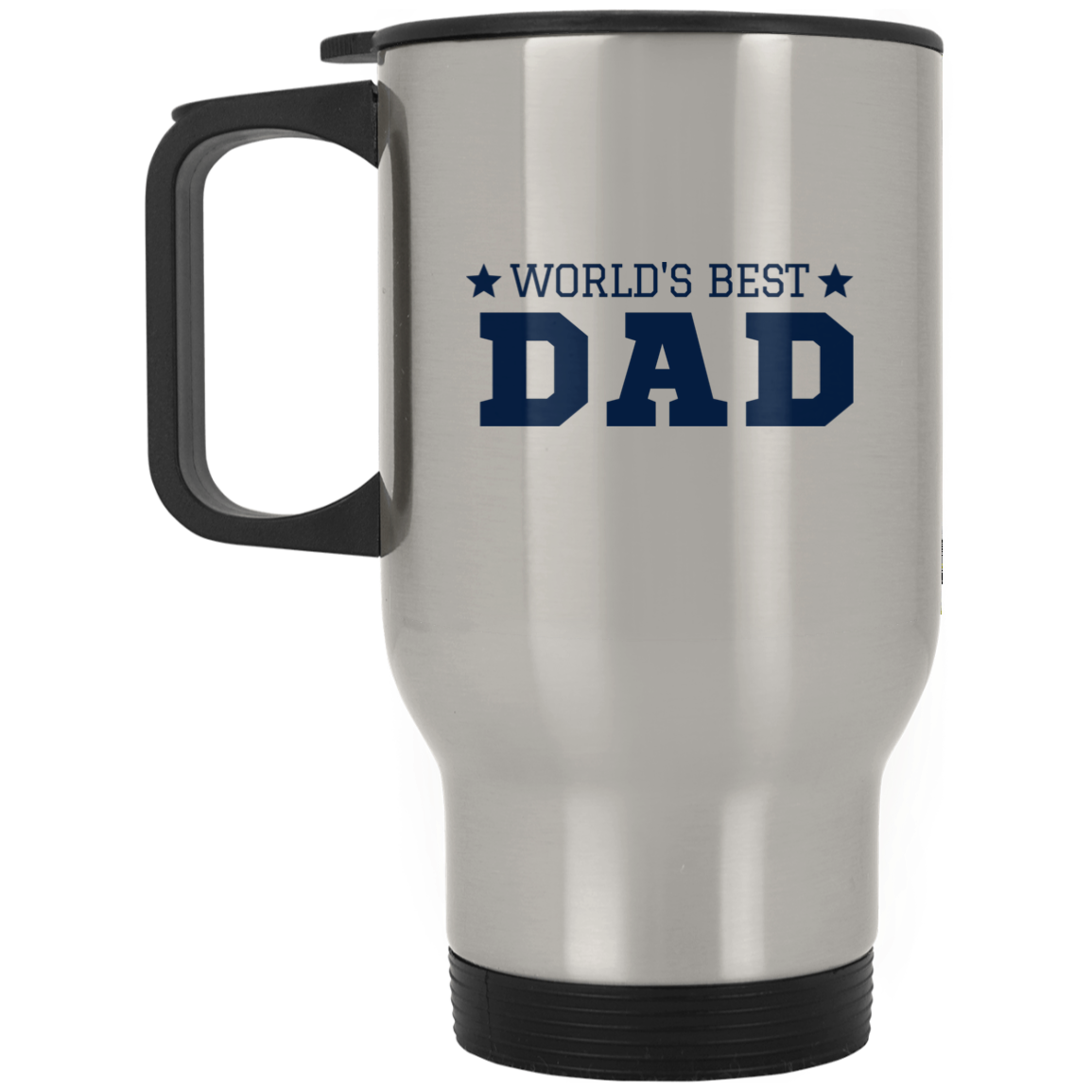 World's Best Dad -- Silver Stainless Travel Mug