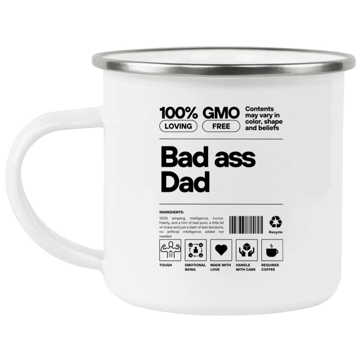 Bad Ass Dad -- Enamel Camping Mug