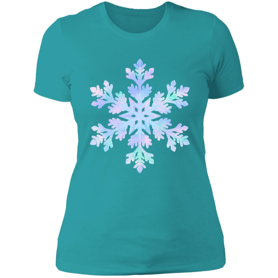 Snowflake blue and purple --  Ladies' Boyfriend T-Shirt