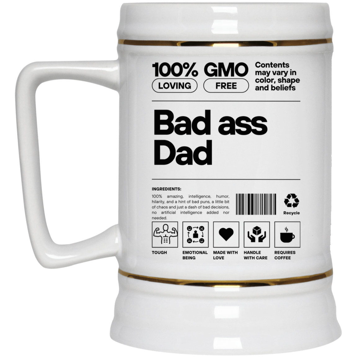 Bad Ass Dad -- Beer Stein 22oz.