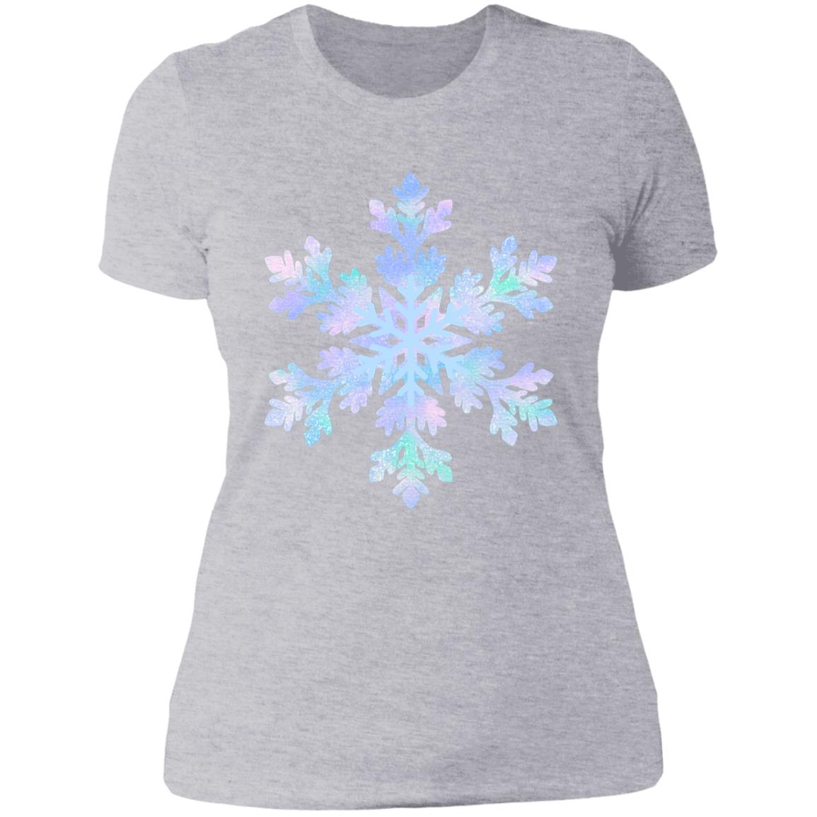 Snowflake blue and purple --  Ladies' Boyfriend T-Shirt