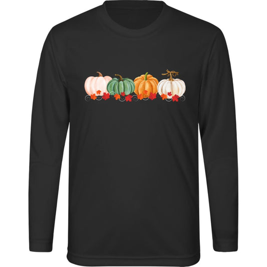 Pumpkins in a Row -- Team 365 Kids Zone Long Sleeve Tee