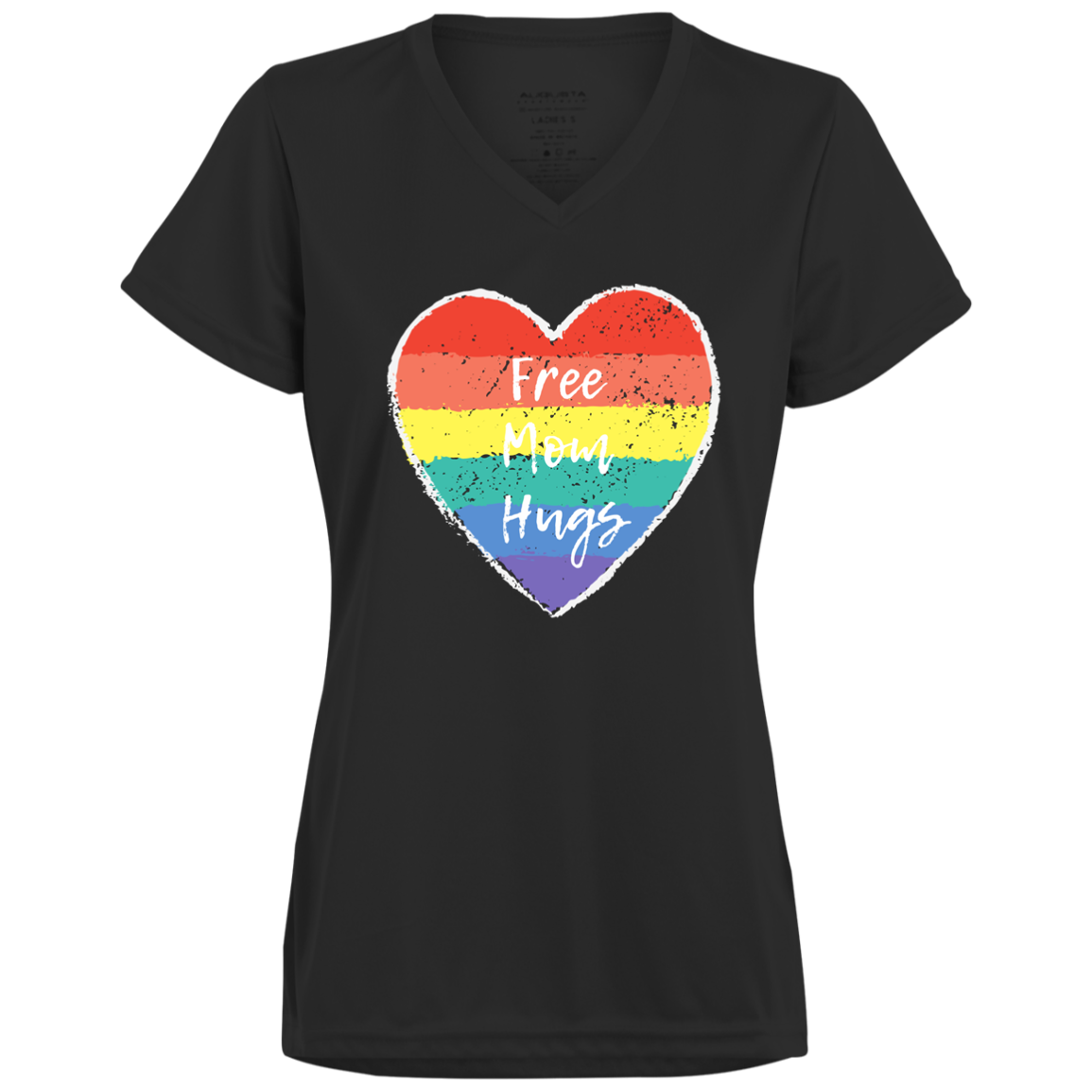 Free Mom Hug -- Ladies’ Moisture-Wicking V-Neck Tee