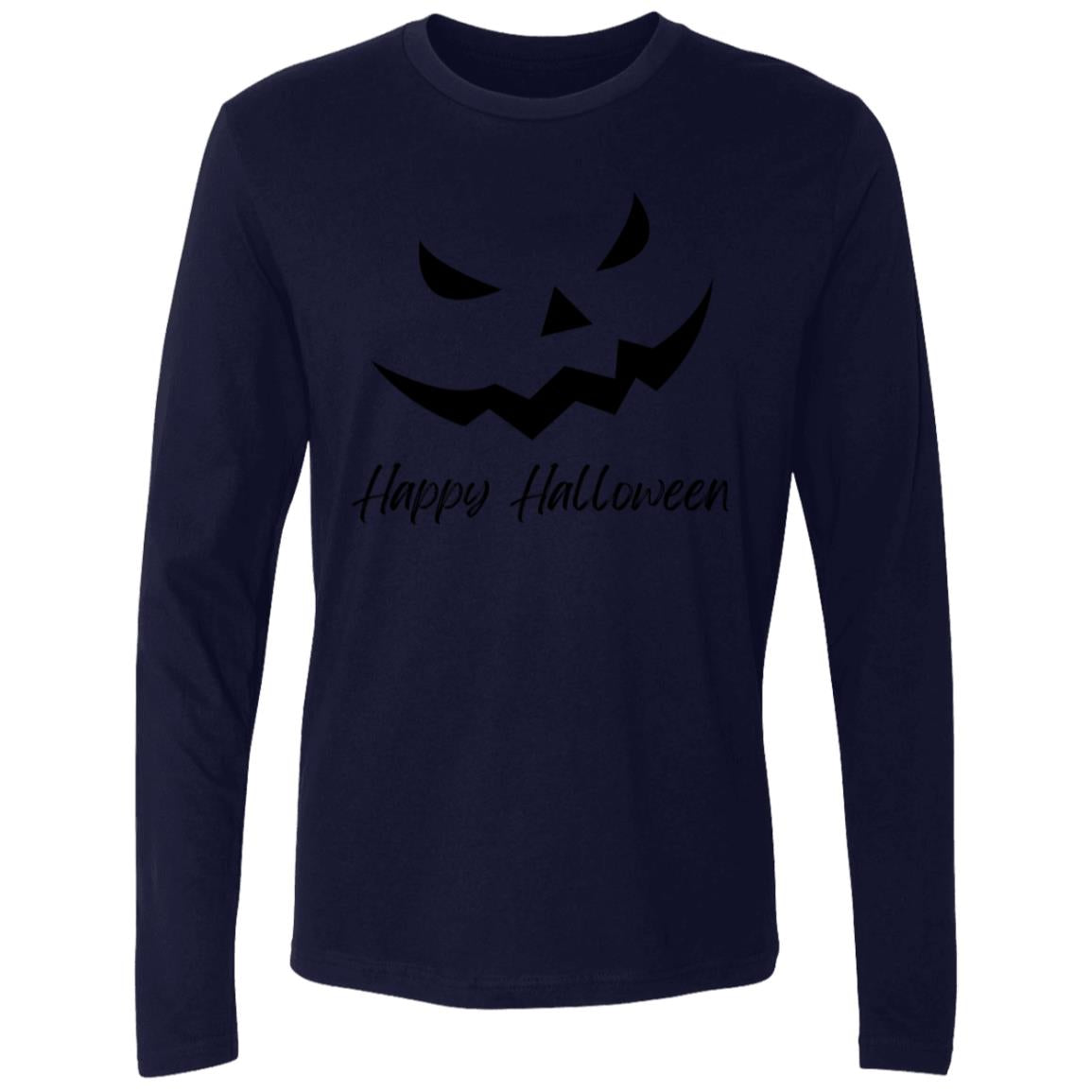 Scary Jack O Lantern Face -- Men's Premium LS