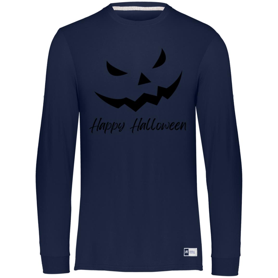 Scary Jack O Lantern Face CLOSEOUT -- Essential Dri-Power Long Sleeve Tee