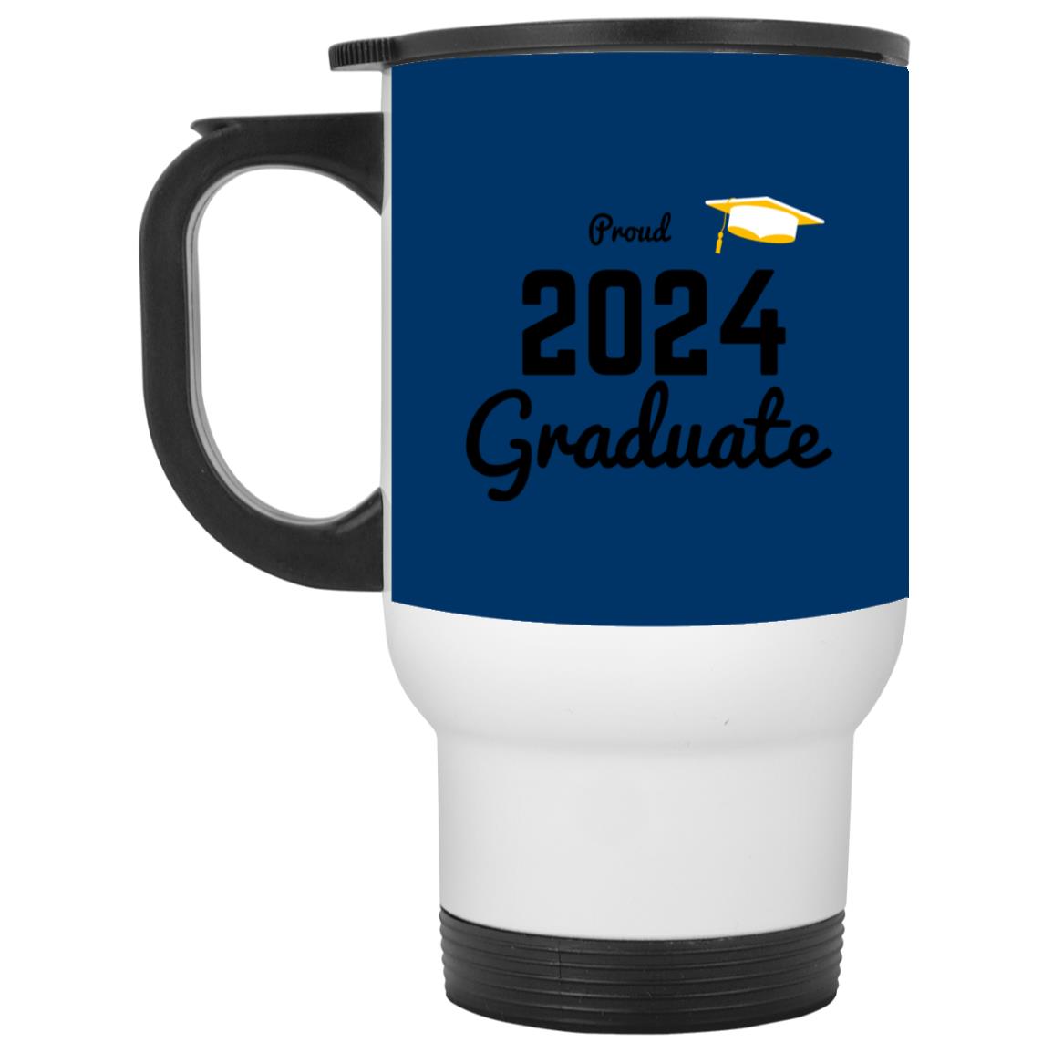 Proud graduate 2024 black CLOSEOUT - XP8400W White Travel Mug