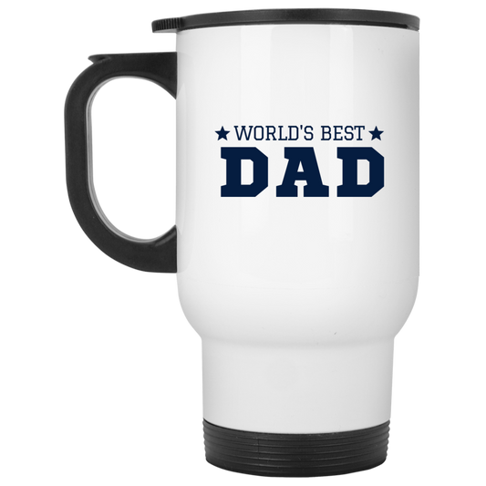 World's Best Dad -- White Travel Mug