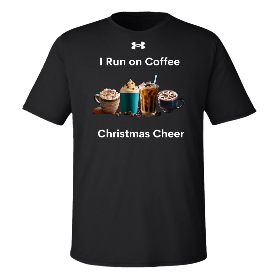 I Run on Coffee white --  Under Armour Team Tech Tee