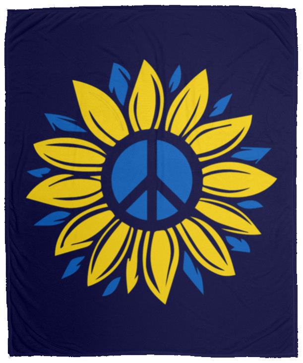 Peace flower t-shirt VPM Cozy Plush Fleece Blanket - 50x60