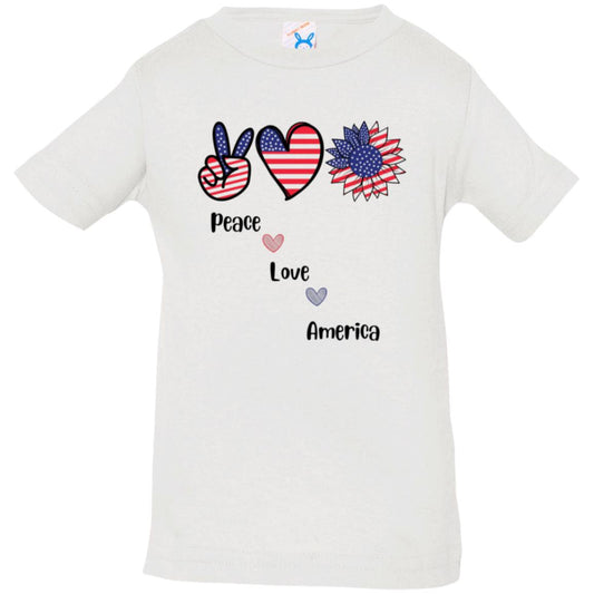 Peace, Love, America -- Infant Jersey T-Shirt