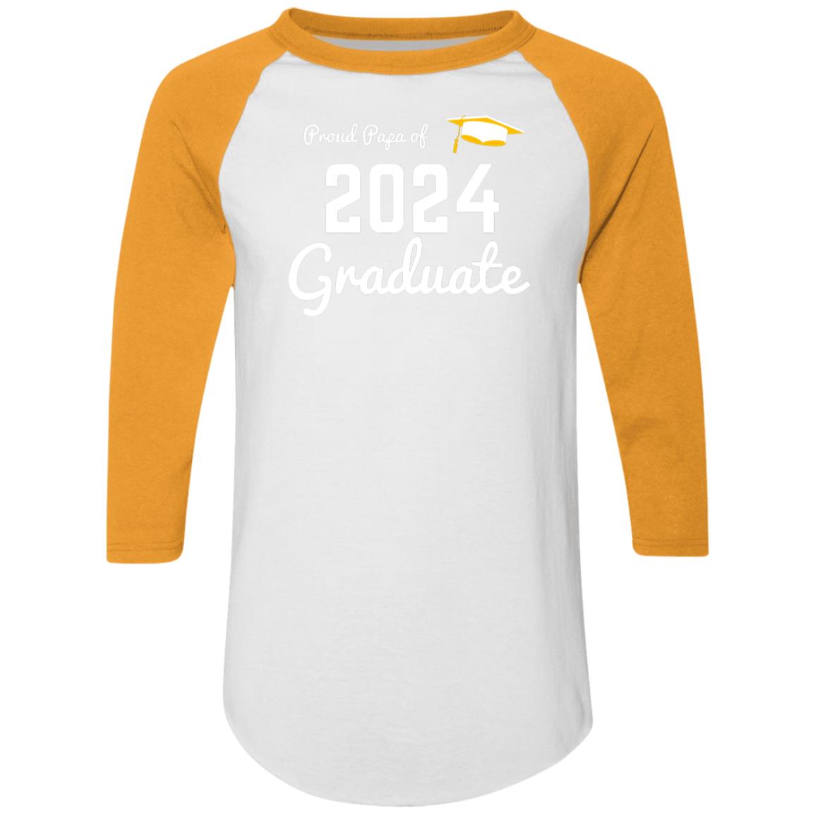 Proud Papa 2024 Graduate -- Colorblock Raglan Jersey