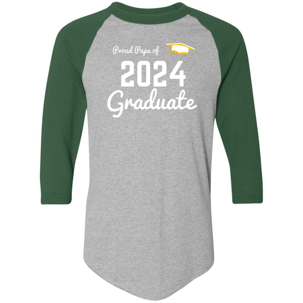 Proud Papa 2024 Graduate -- Colorblock Raglan Jersey