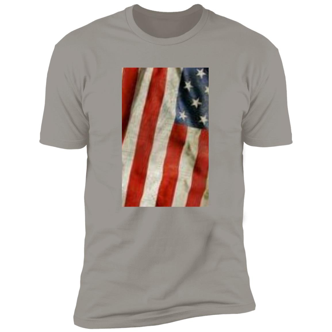 American Flag -- Distressed & Waving -- Premium Short Sleeve T-Shirt