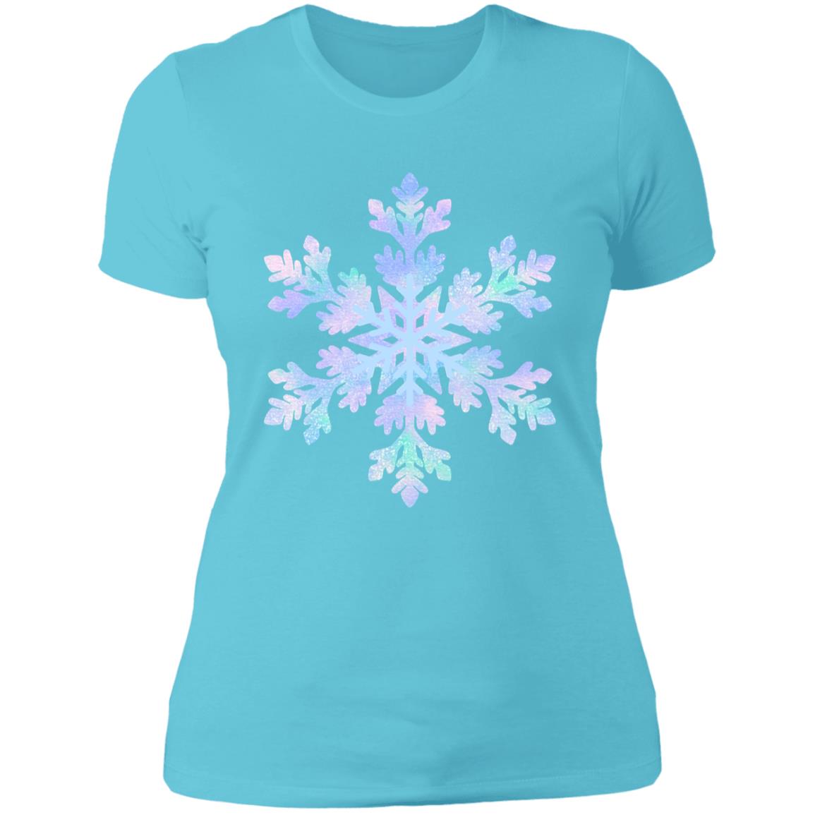 Snowflake blue and purple --  Ladies' Boyfriend T-Shirt