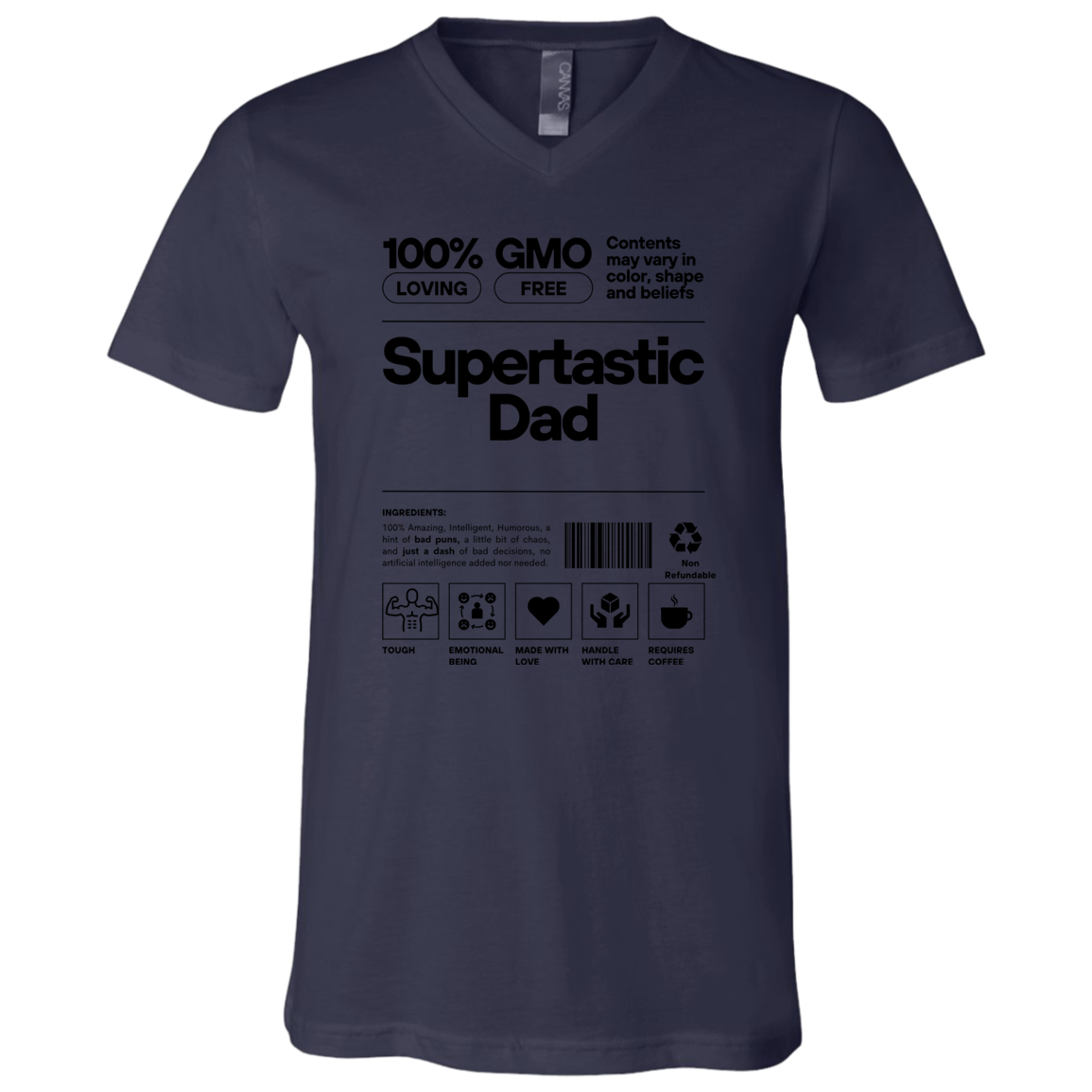 Supertastic Dad 3005 Unisex Jersey SS V-Neck T-Shirt