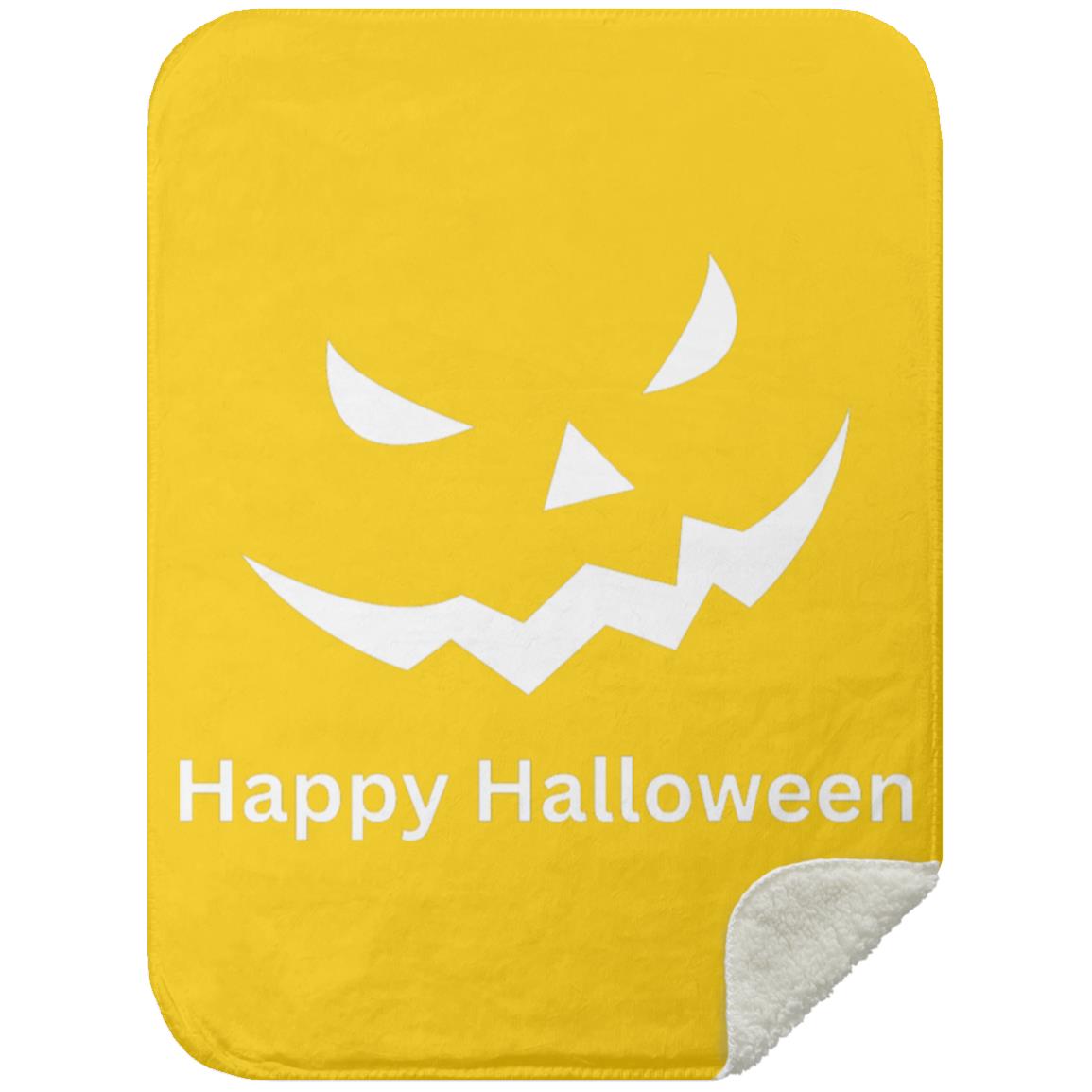 Scary Black Jack o' Lantern MSHS Premium Sherpa Blanket 30x40