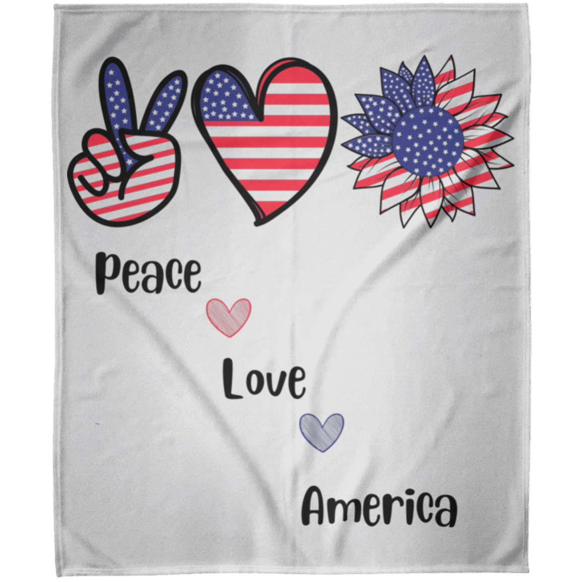 Arctic Fleece Blanket 50x60 -- Peace Love America