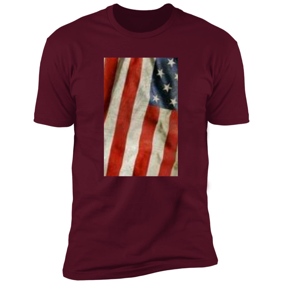 American Flag -- Distressed & Waving -- Premium Short Sleeve T-Shirt