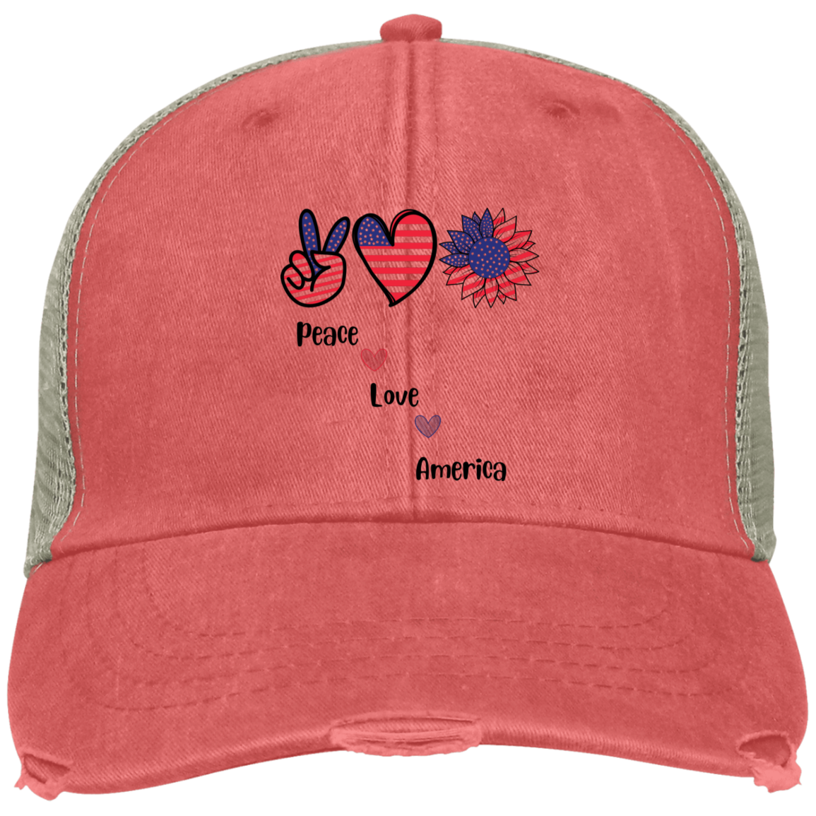 Embroidered Ollie Cap -- Peace Love America