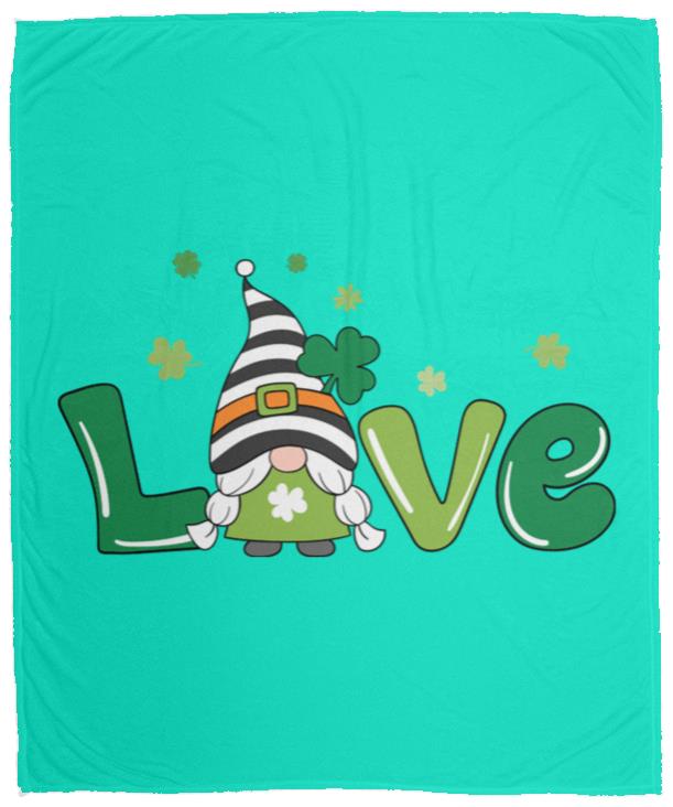 clover love gnome VPM Cozy Plush Fleece Blanket - 50x60