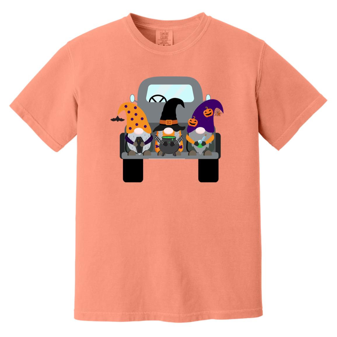 Halloween Gnomes in a Truck CC1717 Heavyweight Garment-Dyed T-Shirt